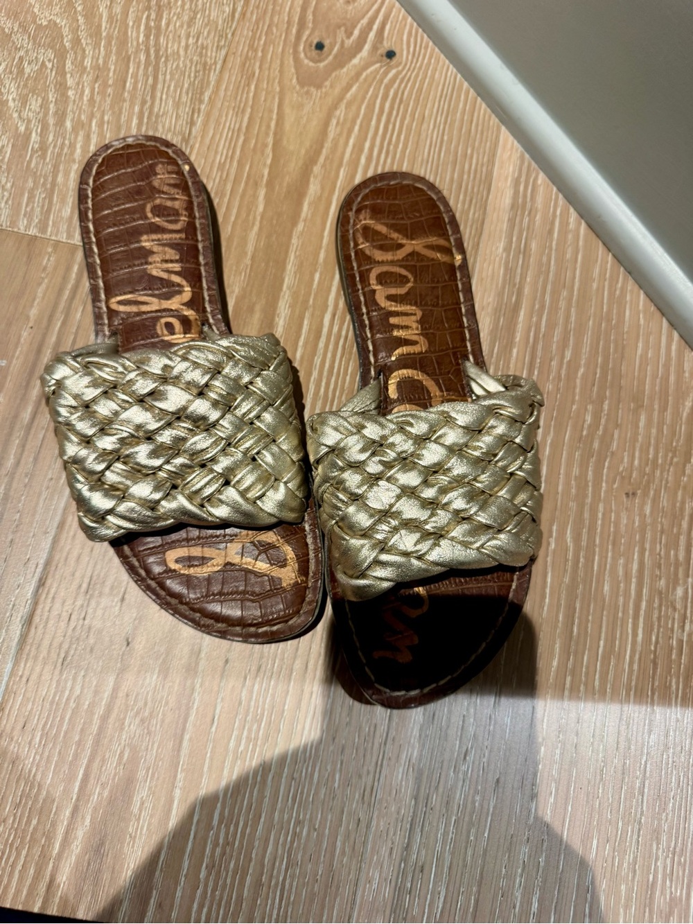 Sam Edelman Braided Metallic Slide Sandal - Gold - Picture 3 of 4